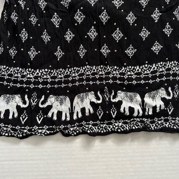 INC International Concepts black and white elephant blouse - Picture 3 of 6